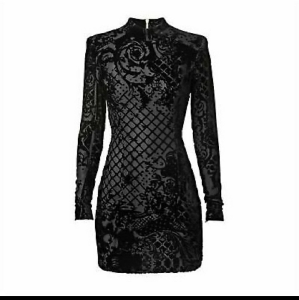 Balmain Black HM velvet dress
